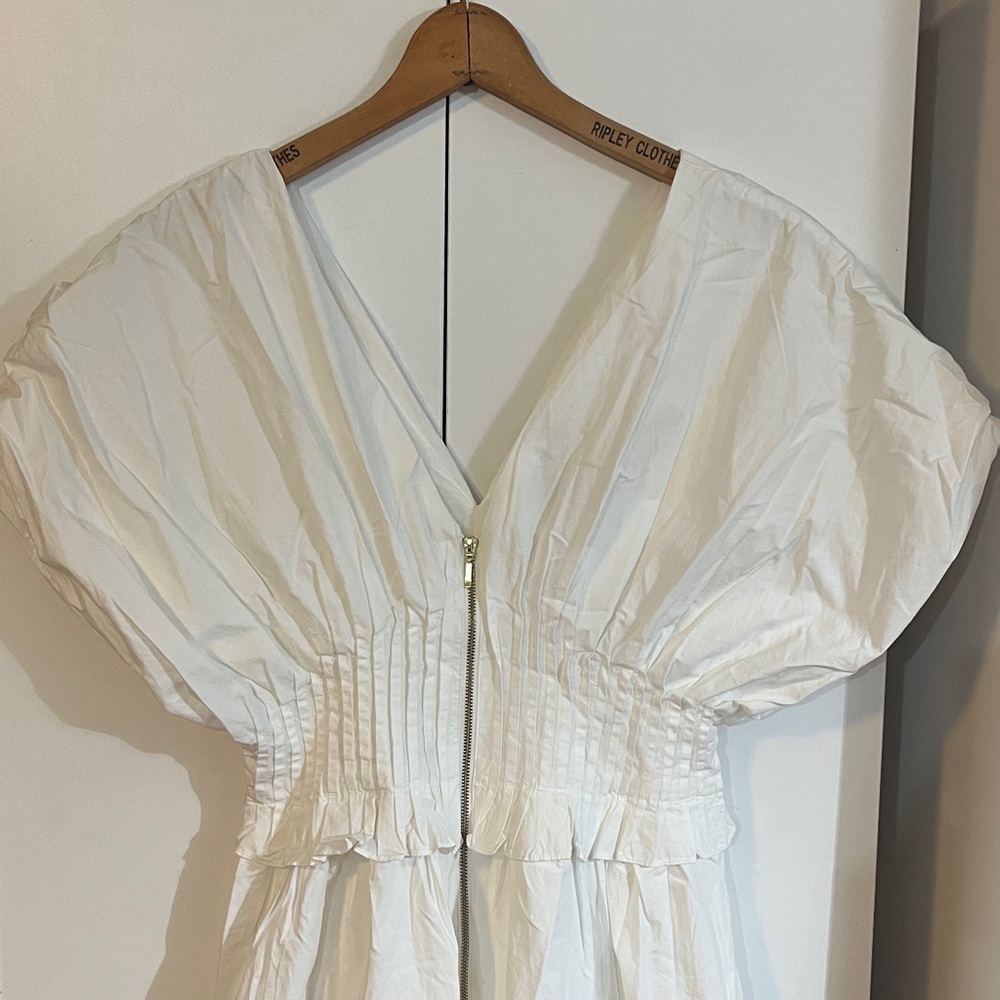 Anthropologie V-Neck Zip-Front Midi Dress Size Small NWT - Picture 14 of 16